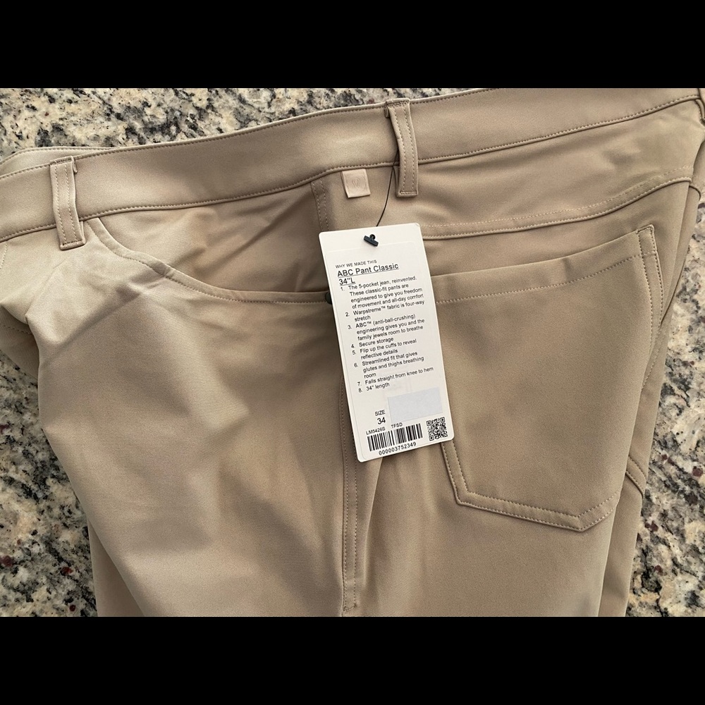 COPY - Lululemon ABC Pants Classic 34 ”L, Size 34 waist